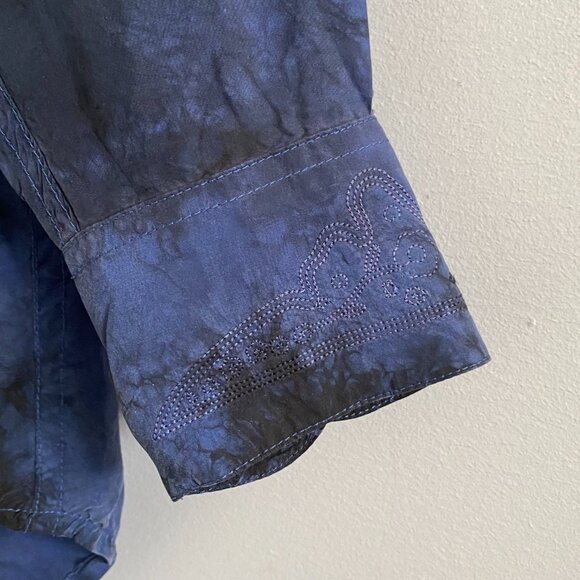 Urban Outfitters Urban Renewal Silky Oversized Tie-Dye Button Down Shirt - Picture 7 of 10